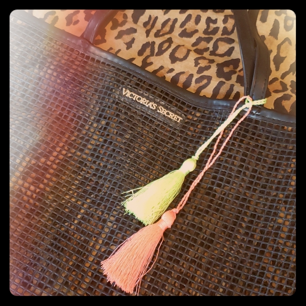 Victoria's Secret plastic mesh beach bag